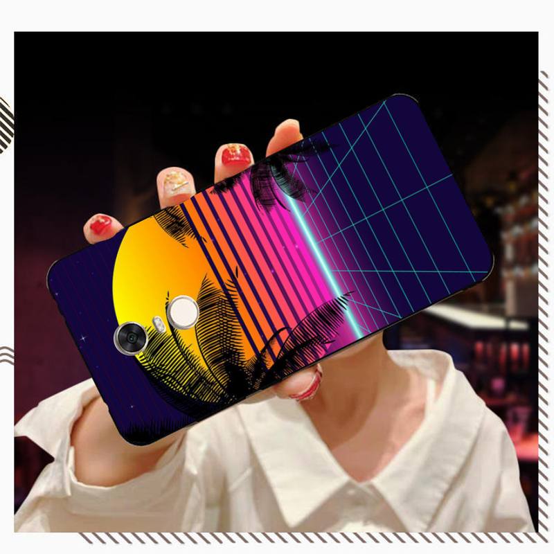 Synthwave Retro 80s Neon Phone Case for Redmi 5 6 7 8 9 A 5plus K20 4X S2 GO 6 K30 pro