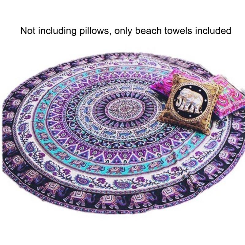 European and American Style Printed Crafts Circular Sunscreen Beach Towels Home Bathroom Quick Drying Absorbent Bath Towels