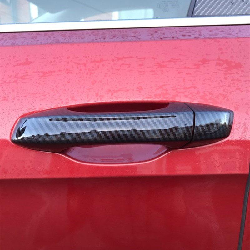Door Handle Cover Trim Plastic Imitation Carbon Fiber fit for Skoda Fabia 3 iii MK3 nj nj3 Car Styling Stickers Accessories