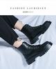 Men's Plus Size Retro High-Top Leather Martin Boots - Thick Sole, Lace-Up, and Wear-Resistant for Height-Increasing Workwear.
