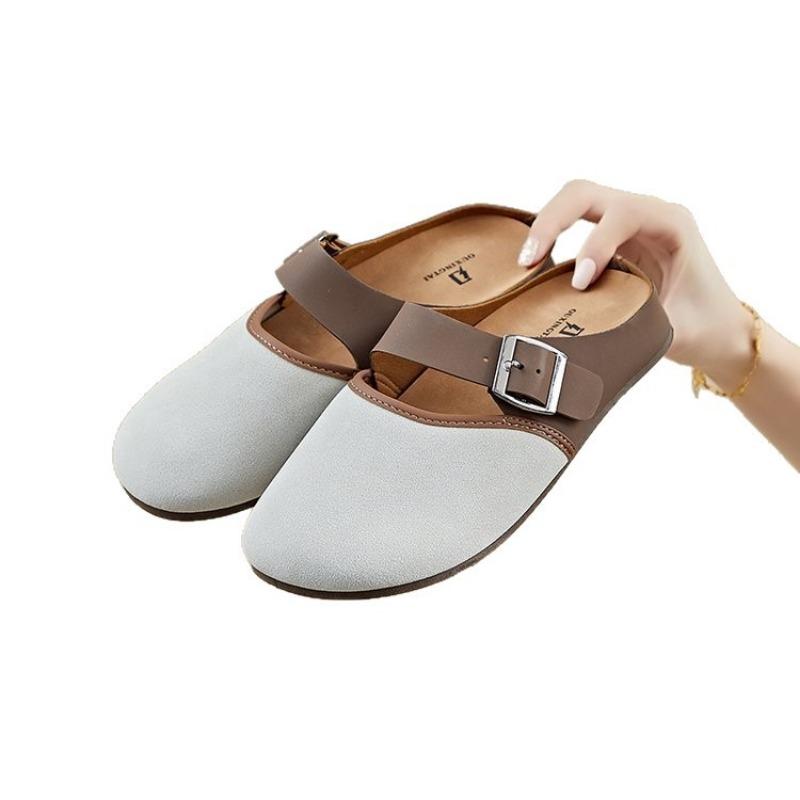 Spring Semi-towed Casual Retro Flat Ugly Cute Shoe Women