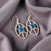 Swiss Blue Topaz Gemstone 925 Sterling Silver Jewelry Handcrafted Earrings 2.00" EE-48-4
