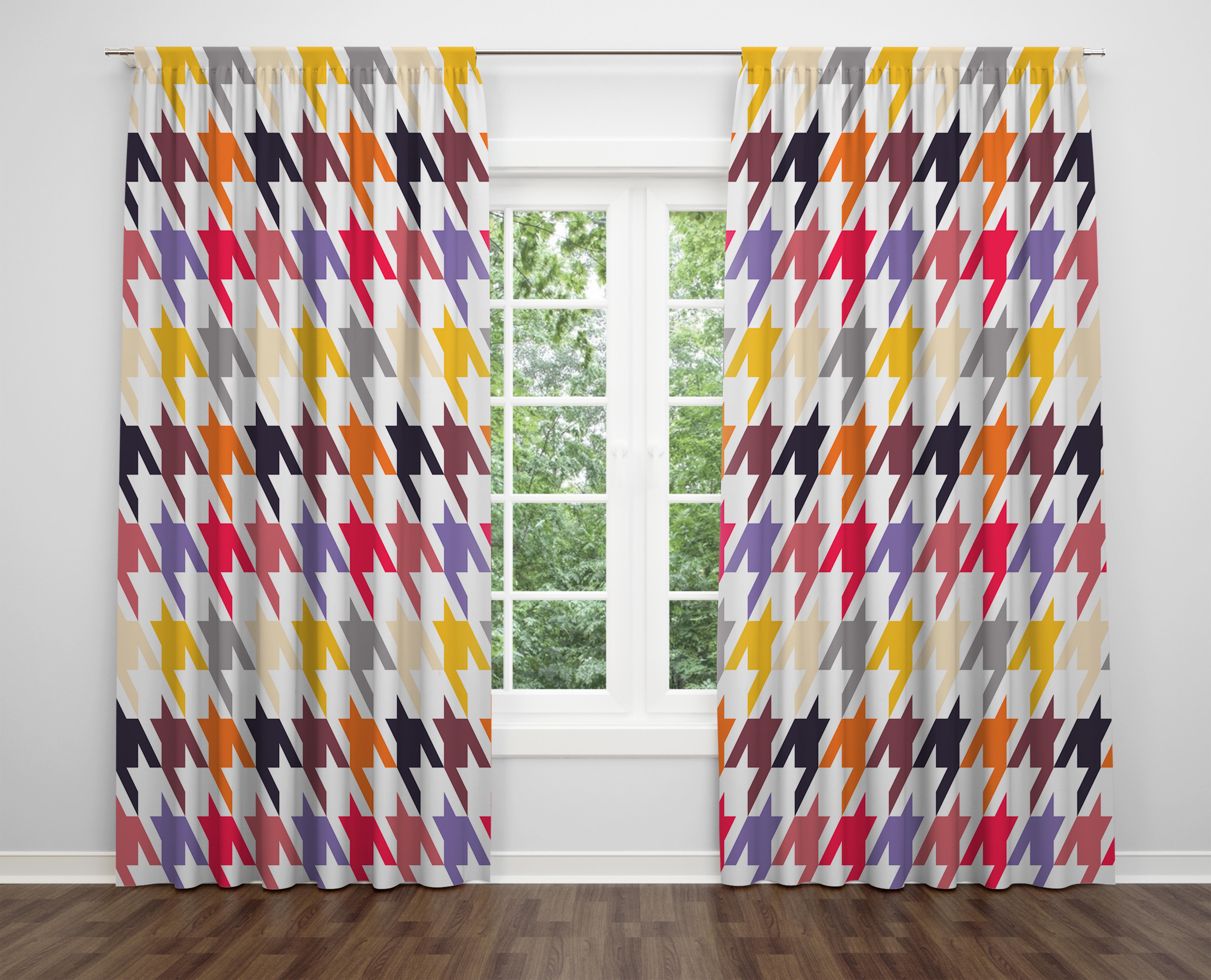 

Декоративний дизайн, високоякісна бавовняна тканина, ви можете вибрати одну або подвійну фіранку з крила 1 piece різнокольоровий