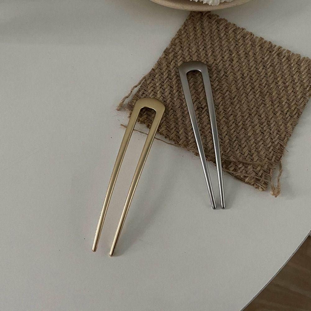 Beauty Metal U Shape Barrettes Simple Vintage Hair Sticks Fashion Cold Style Hair Clip Hair Accessory