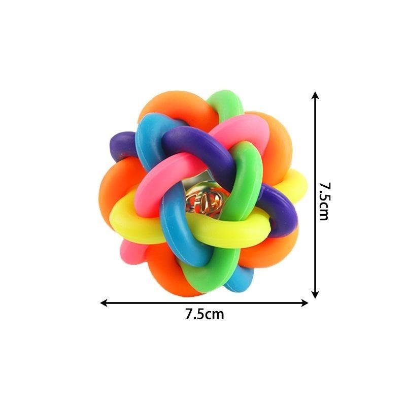 Pet Dog Ball Toys Colorful Bell Woven Toy Popular Dog Bite Resistant Rubber Pet Chewing Playing Fetching Nice Ball Products