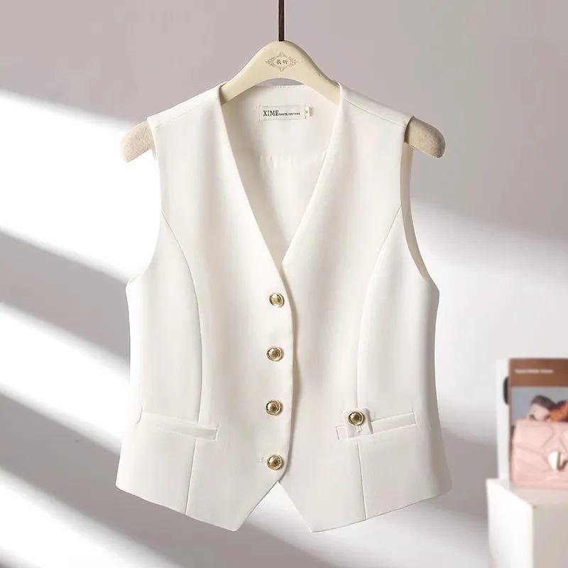 Suit Black Vest Women's Versatile Spring and Autumn New Fashion Waistcoat