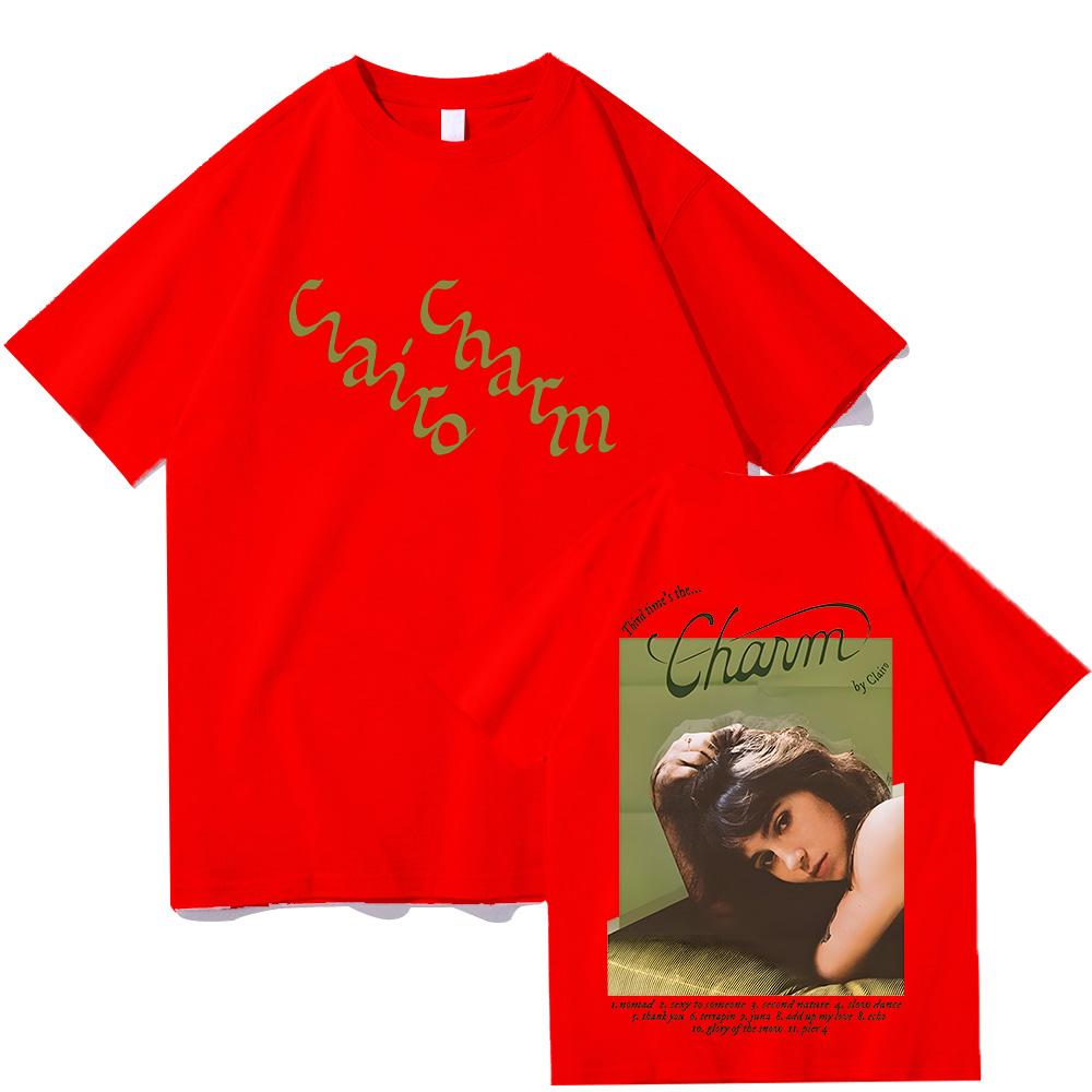 

Clairo Charm Cotton T-shirts Arajuku HipHop Oversized Unisex Tees Popular Music Fans Gift Clothing Summer Short Sleeve T Shirt S