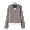 Women's Spring/Autumn 2025 Long Sleeve Lapel Sweatshirt & Straight Leg Pants Set