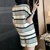 Navava Men S Striped Round Neck Short Sleeve And ShortS Set Nt1541 2color 4Size