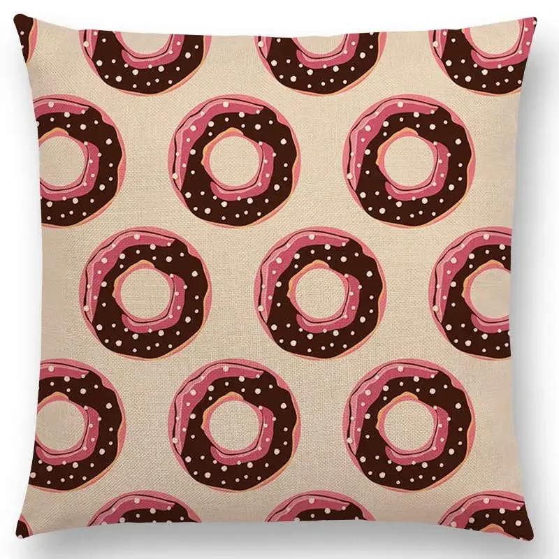 Colorful Prints Cushion Cover Chocolate Candy Donuts Pretty Ice Cream Pattern Color Party Sofa Throw Pillow Case Decor