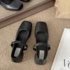 Fashion Retro Style Thick Heel Women Mary Jane Shoes Fashion Square Toe One-Buckle Shoes Ladies Outdoor Dress Pumps