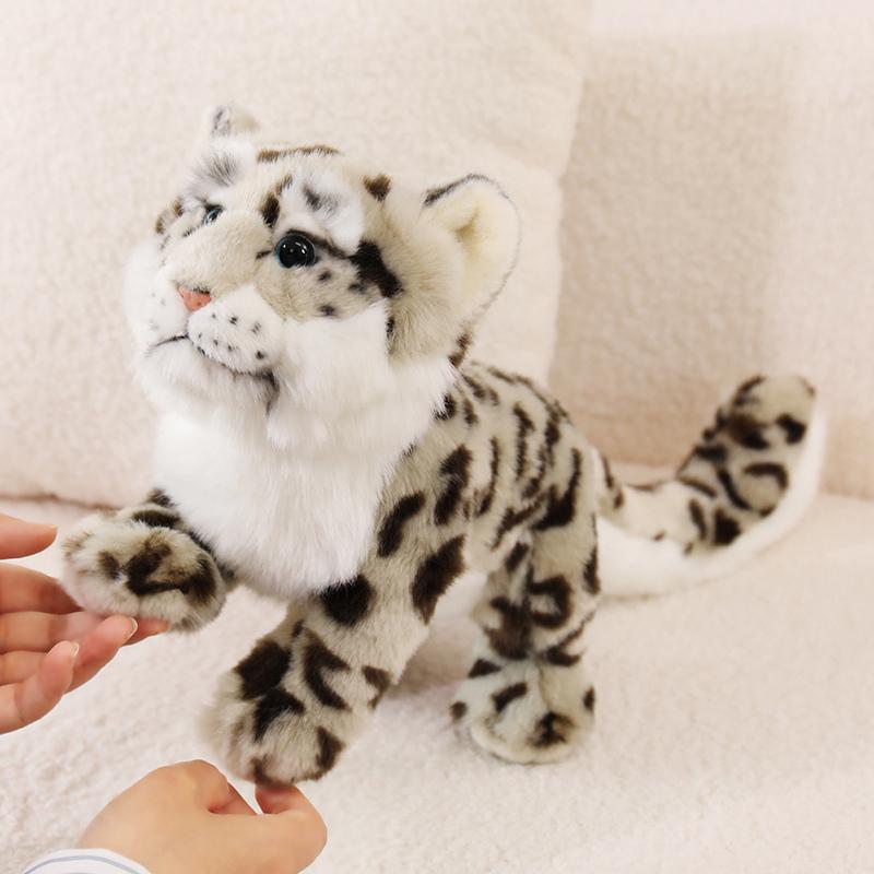 1Pc 23X50Cm Lifelike Snow Leopard Plush Toys Full Filling Animal Dolls Simulation Snow Leopard Plushie Toy Kids Birthday Gift
