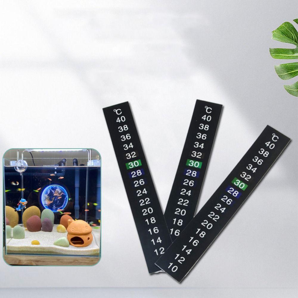 8pcs 10℃ to 40℃ Temperature Sensing Stickers Self Adhesive Liquid Crystal Fish Tank Thermometer Black