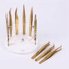 12 Holes Eyelash Tweezers Holder Acrylic Material Detachable Design Lash Tweezers Stand Round Space Saving