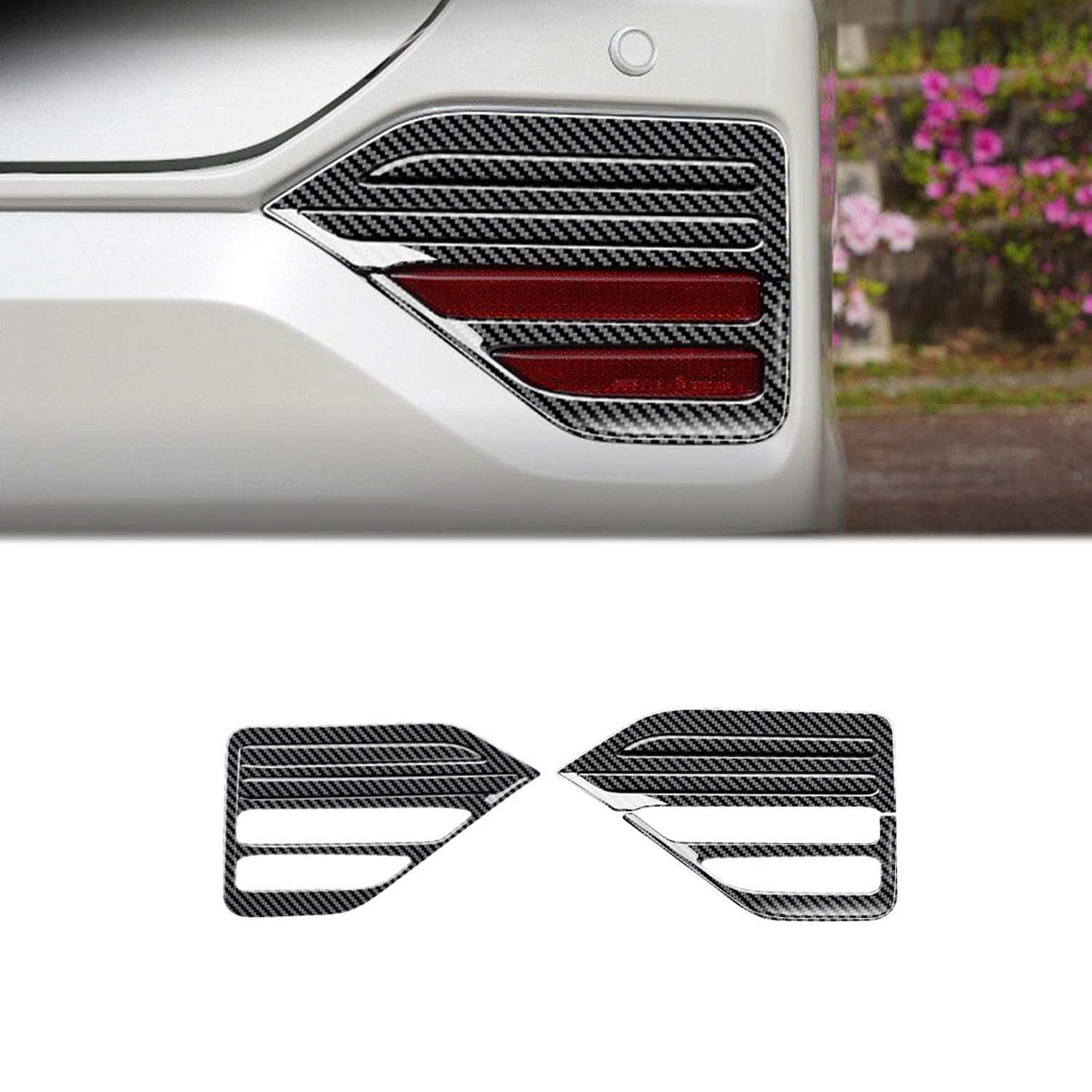 

Hyorabyn New Voxy 90 Серия New Noah 90 Серия Совместимо с января 2022 года и далее Декоративные детали из углеродного волокна для задней противотуманной фары Накладка Тюнинг