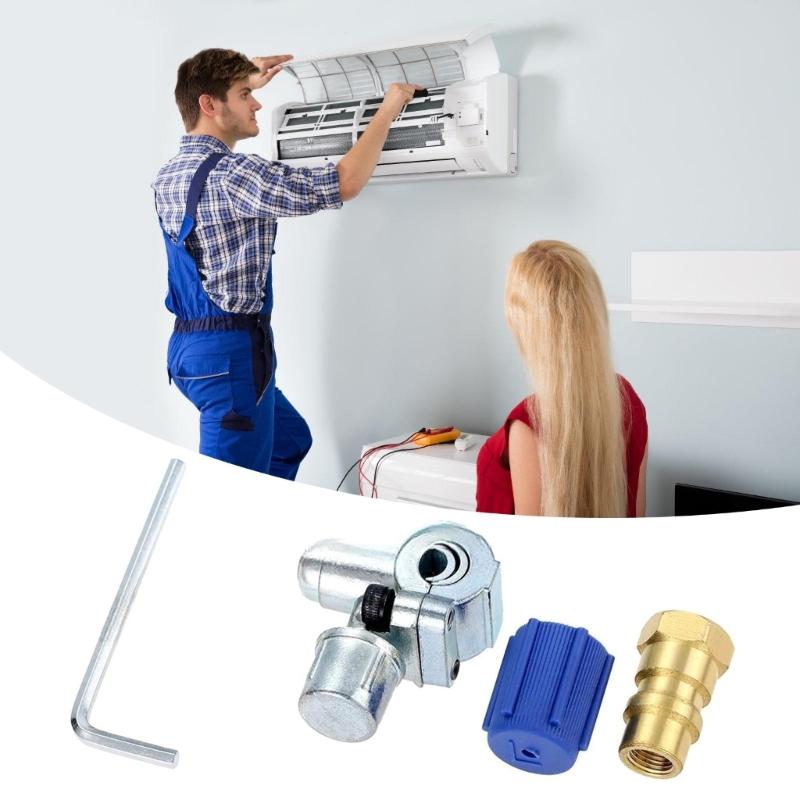 Retrofits Valves with Dust Covers Convert Piercing Tap Valves Line Tap Valves Kit for HVAC Systems R22 R12 R134A
