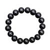 Natürliches Tektitglas Meteoritenarmband mit runden schwarzen Perlen