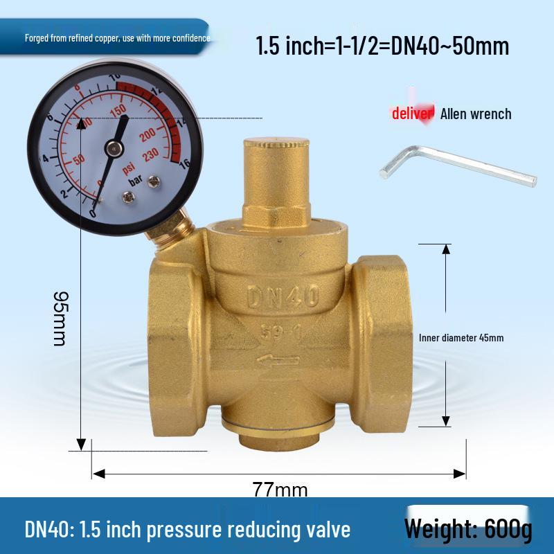 Adjustable Brass Water Pressure Reducing Valve for Heaters & Purifiers