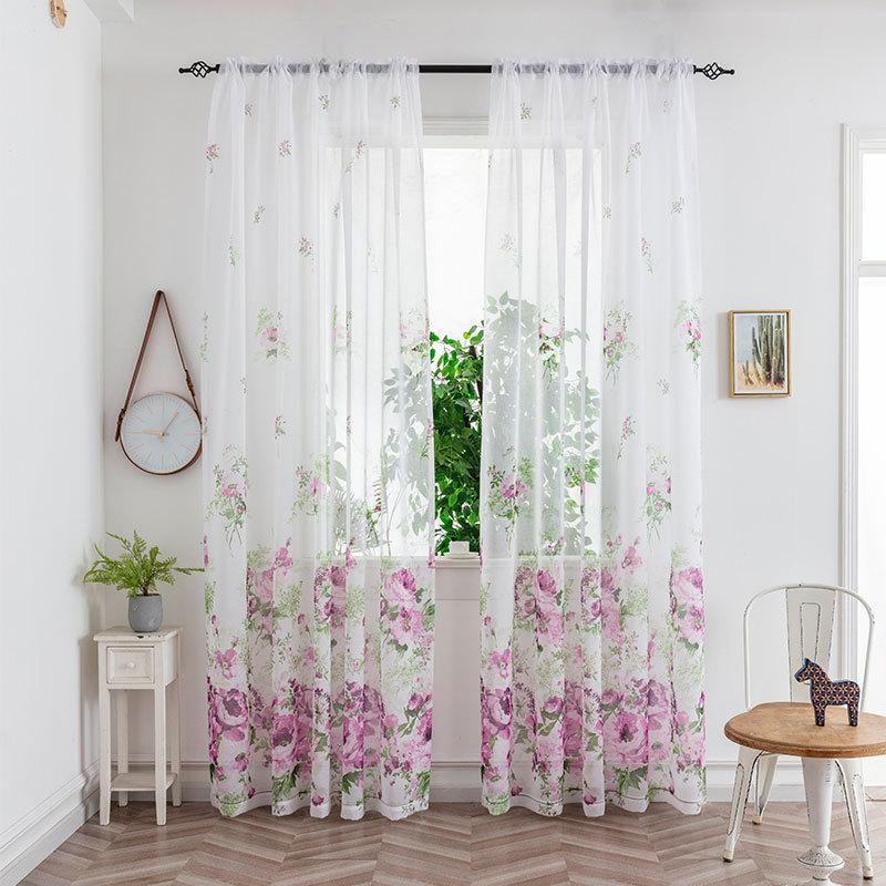 2026 Curtains, Gauze Curtains, Bedroom Translucent Decorative Curtains, Pole Piercing Sheer Curtain
