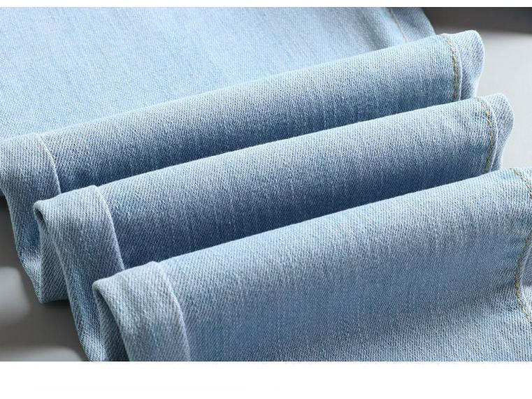 2022 Women's Light Color High Waist Stretch Denim Slimming Cropped Pants