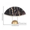 Semi-circular Stone Sculpture with Veined Panel for Tea Cabinet Decor