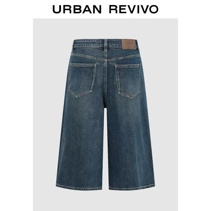 UR2026 Women s Vintage Washed Cropped Wide-Leg Jeans 25