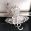 Used AS925 Silver Filigree Brooch Flower Filigree