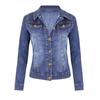 Women's Casual  Coat Long Sleeve Pocket Button Denim Jacket Coat