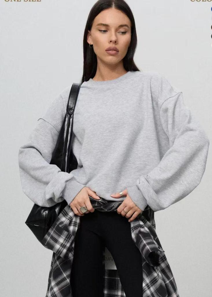Versatile Solid Color Plus Velvet Hoodie with Trendy Loose Design