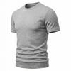 Men Simple Casual Old Money Textured Crew Neck Short Sleeve T Shirt