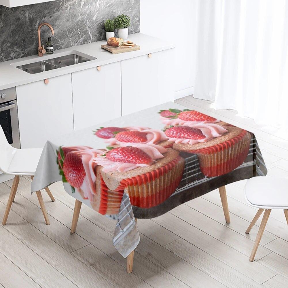 Gourmet Petit Cake Tablecloth Waterproof Rectangular  Wedding Party Decoration Restaurant Kitchen Home