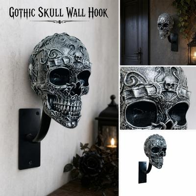 Creative Skull Helmet Wall Hook Resin Decorative Hanging Ornament for Home Garden Outdoor Indoor Wall Mounted Display