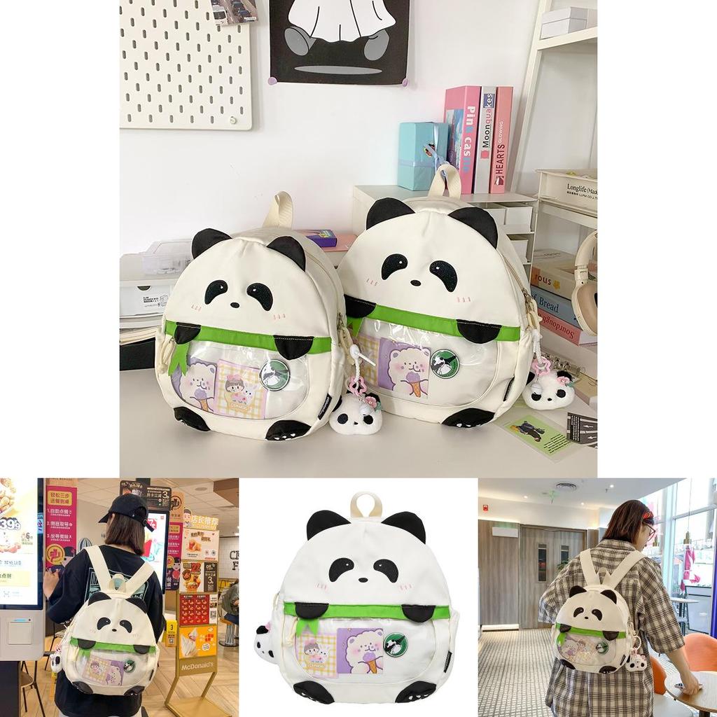 Panda Plush Backpack For Kids Pvc Large Capacity Child Girl School Bag With Comfort Straps