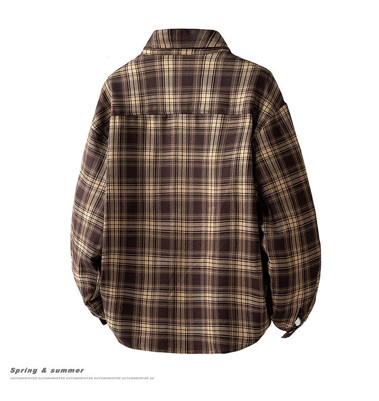 2025 Unisex Retro Plaid Long-Sleeve Shirt - Summer Casual Loose Fit