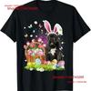 Cute Bunny Cocker Spaniel Dog Easter Eggs Basket Day T Shirt Vintage Washed Graphic Casual Top For Everyday Wear Fashion