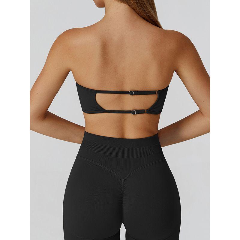 Fashion Sports Intimates Women's Shockproof Push-up Sexy Beauty Back Tube Top Yoga Vest Training Adjustable Workout Bra