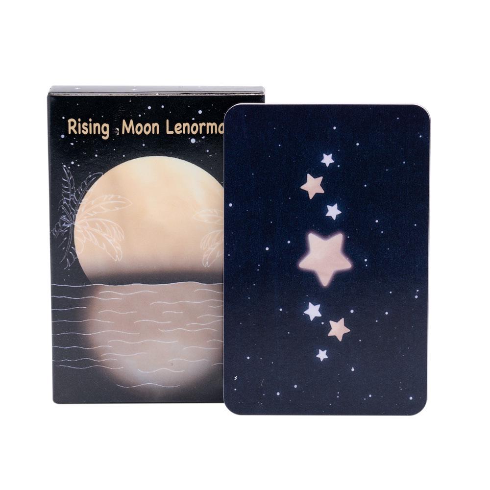 Rising Moon Lenormand Card - Black Background