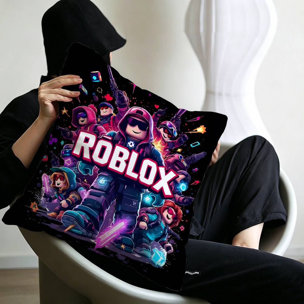 Hot Game R-Robloxs-X Cool Pillow Covers Cartoon Sofa Decorative Home Double-sided Printing Short Plush Cute Cushion Cover