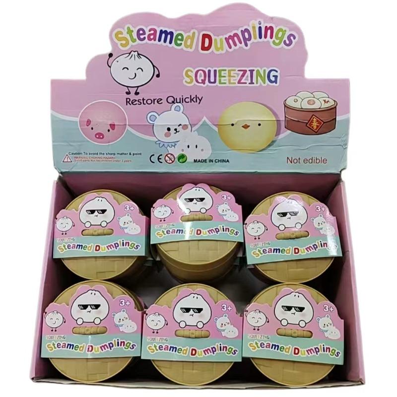 Blind Box Cartoon Expressie Grote Broodjes Knijp Plezier Gesimuleerde Xiaolongbao Stressverlichter Speelgoed Student Klein Cadeau Bola Pop It Fidget
