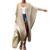 Beach Cover Up Cardigan V-neck Half Sleeve Quick-Drying Breathable Loose Fit Swimwear Coat with Tie Design