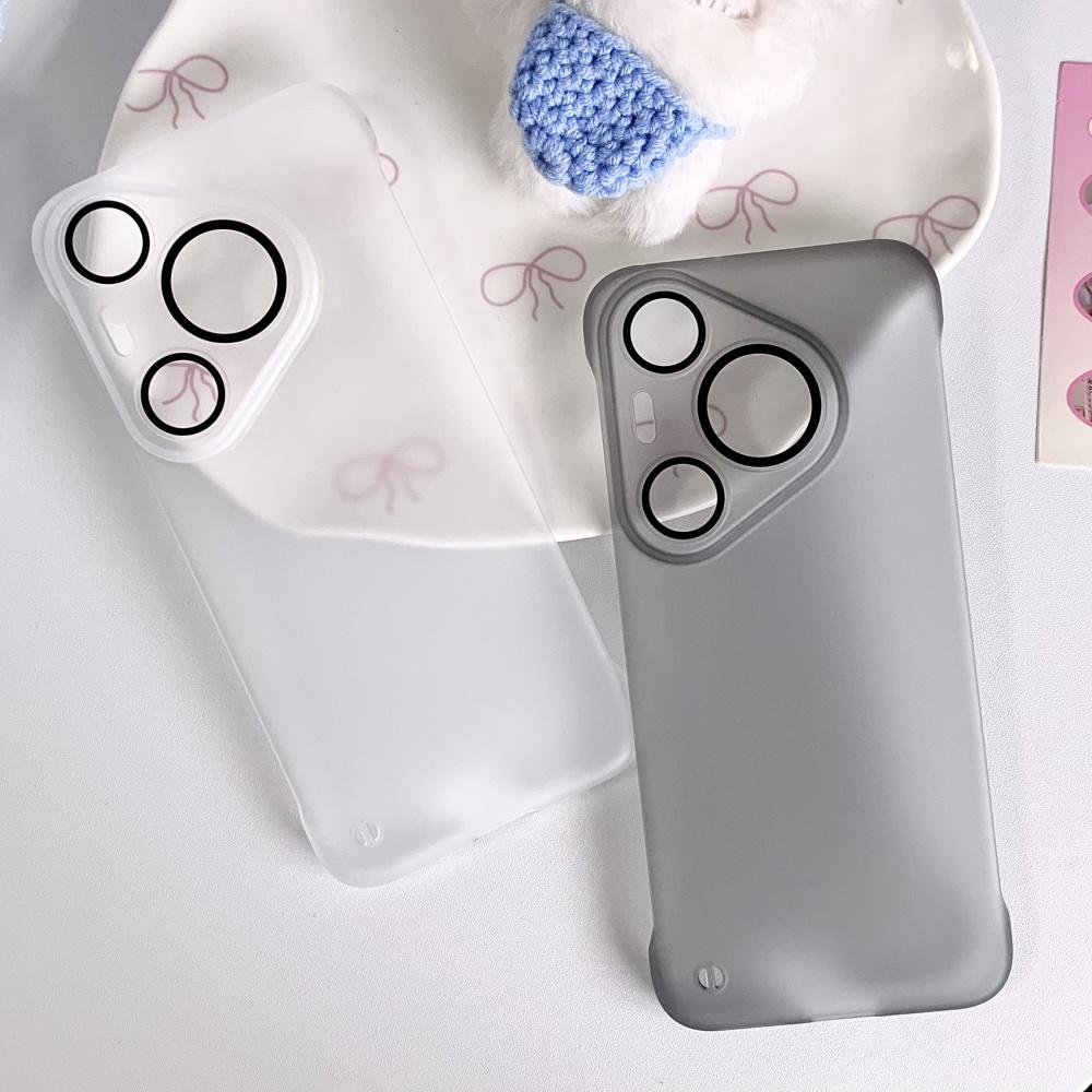 Frameless Camera HD Glass Frosted Armor Case For Huawei Pura 80 70 Pro Plus P80 P70 Ultra  Matte PC Thin Cooling Cover