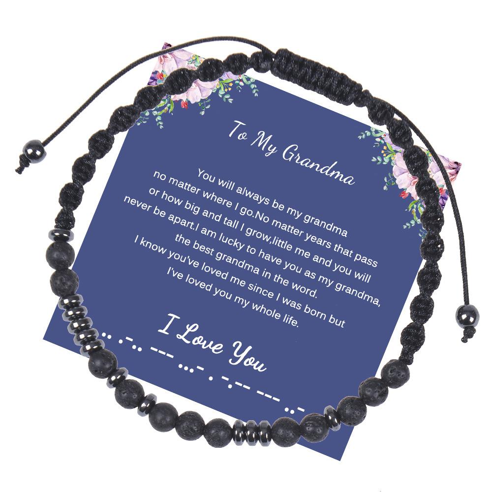 JYL TS Bracelet Morse Code  Family Gift Beaded Transmits Love & Protective Blessings