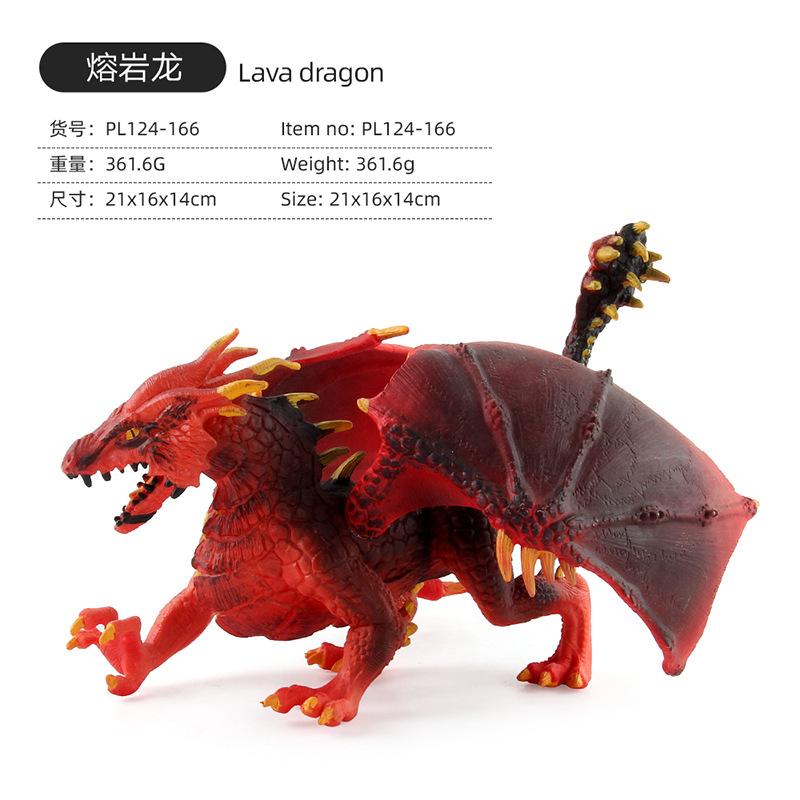 Simulated Animal Model Toy Ancient Mythology Warcraft Model Flying Dragon Lava Dragon Battle Dragon Beast Solid Figure Ornament