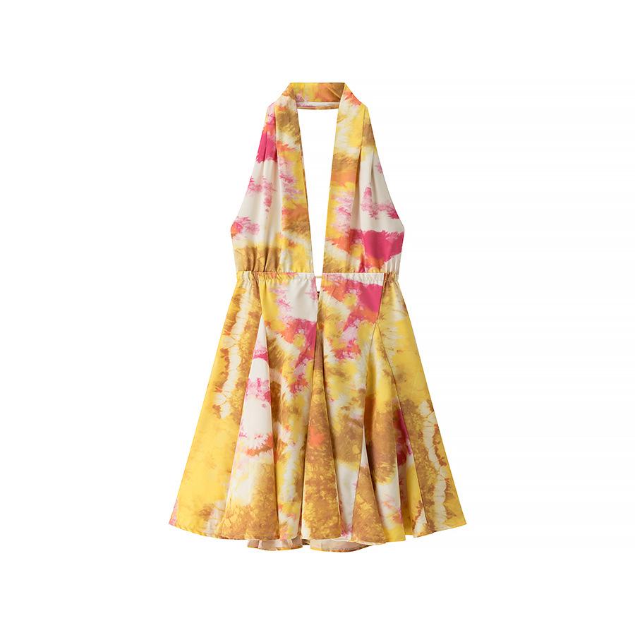 

Summer 2025 European & American Women s Print Halter Dress Large