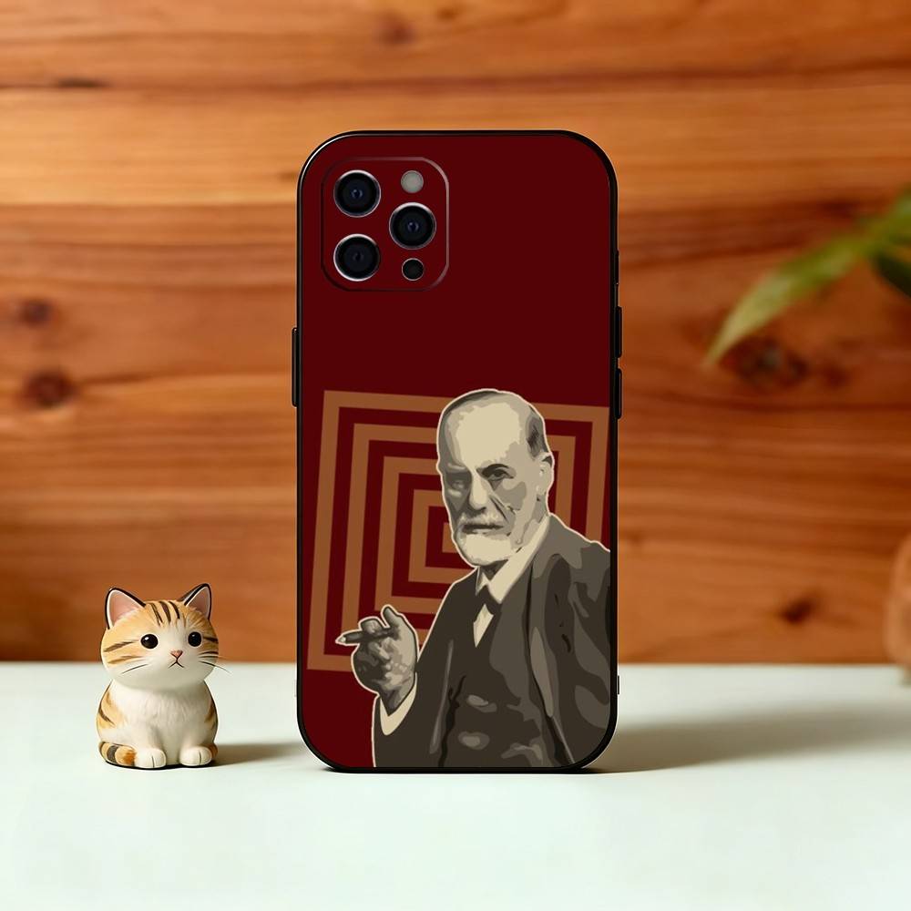Psychoanalysis Sigmund Freud Phone Case For iPhone 17, 16,15,14,13,12,11 Plus,Pro Max, Others Soft Black Cover