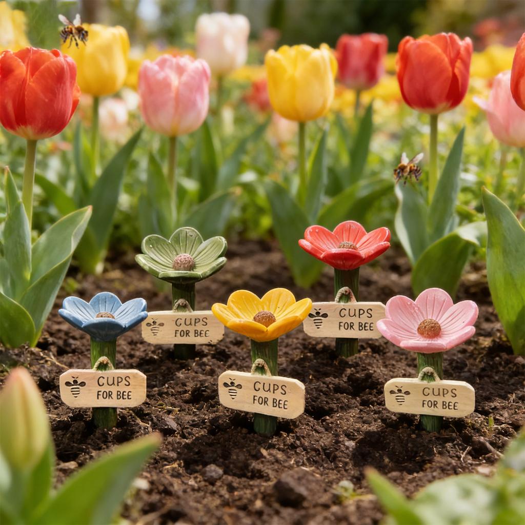 Bee Watering Station For Garden, Bee Water For Bees Garden, Flower-Shaped Ceramic Bee Watering Station, Feeder With Flower Design