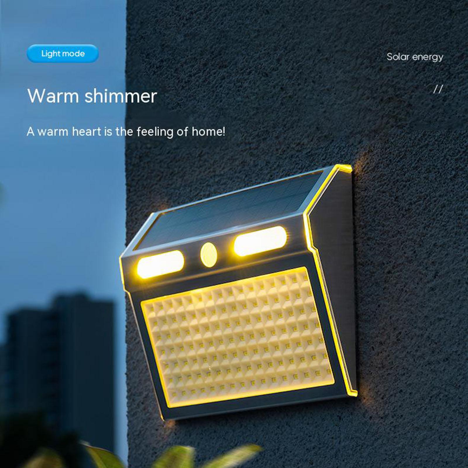 

DS138 Solar Power Lights Indoor Outdoor IP65 Waterproof Lighting Lamp Wall-Mounted Light Warm Light