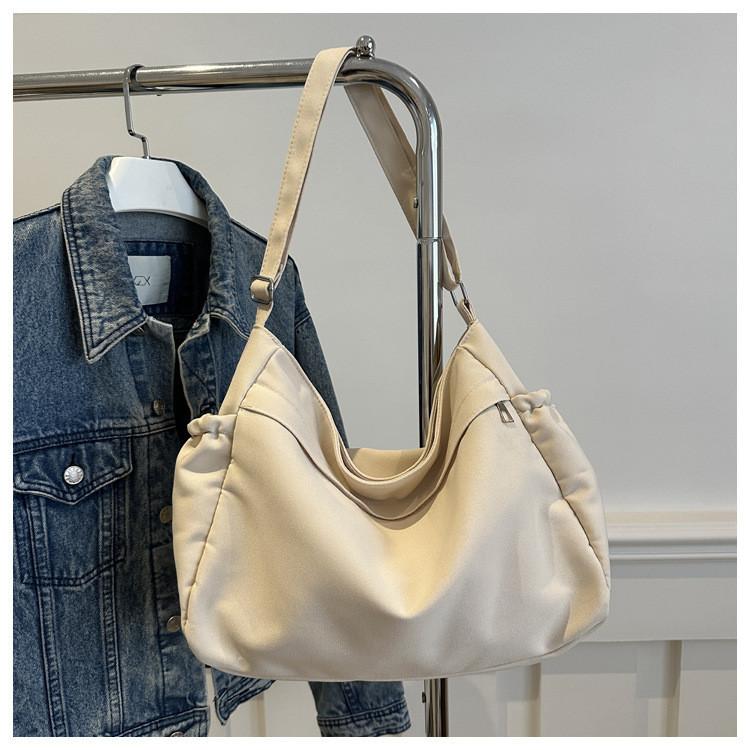 Large Capacity Canvas Shoulder Bag For Women Stylish Nylon Crossbody Tote Bag 2024 Autumn