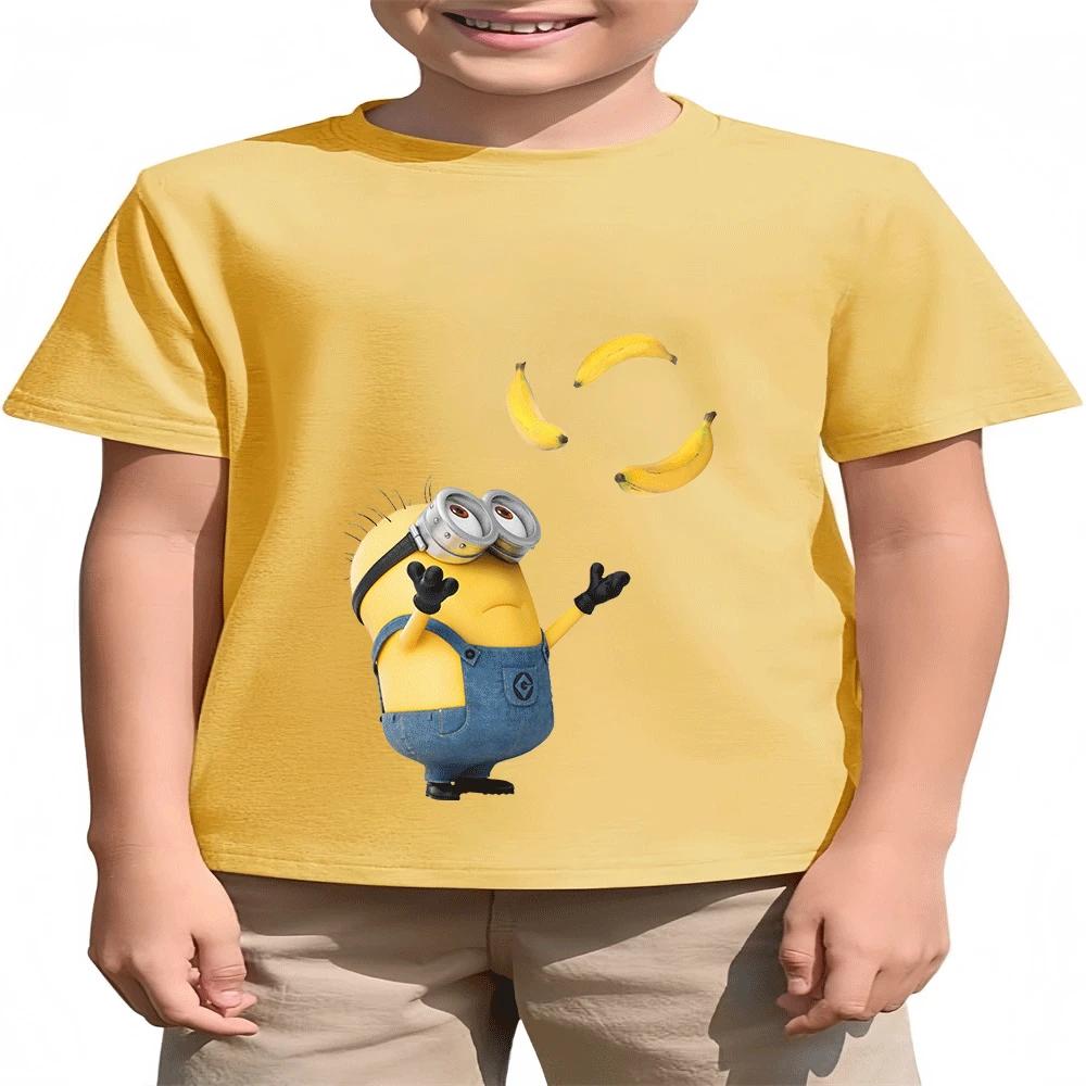 2026 Hot-Selling Children s T-Shirt Minions Summer Cartoon Print Fashion Boys and Girls 100