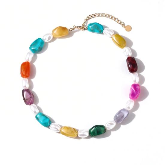 

Chunky Colorful Beaded Choker Resin Beads Necklace Boho Holiday Necklace for Women Daily Wear Summer Beach Vacation Jewelry 4